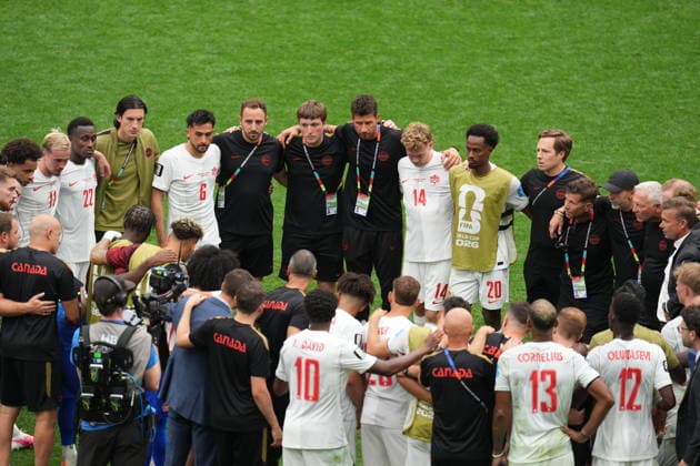 Switzerland v Canada - FIFA World Cup, WM, Weltmeisterschaft, Fussball 2026 - Group B VANCOUVER, CANADA - JUNE 24: Players of Switzerland celebrate after the 2026 FIFA World Cup Group B match between Switzerland and Canada at BC Place Stadium in Vancouver, Canada, on June 24, 2026. Ercin Erturk Anadolu British Columbia Canada. Editorial use only. Please get in touch for any other usage.  Copyright: x2026xAnadoluxErcinxErturkx