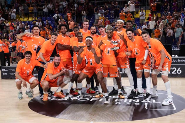 June 24, 2026, Barcelona, Barcelona, Spain: Jean Montero of Valencia Basket pose with the trophy after the Spanish League, Liga ACB Endesa, basketball Final Game 4 match played between FC Barcelona, Barca and Valencia Basket at Palau Blaugrana on June 24, 2026 in Barcelona, Spain. Barcelona Spain - ZUMAa181 20260624_zaa_a181_064 Copyright: xJavierxBorregox