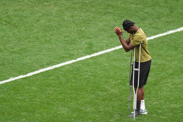 Switzerland v Canada - FIFA World Cup, WM, Weltmeisterschaft, Fussball 2026 - Group B VANCOUVER, CANADA - JUNE 24: Ismael Kone of Canada is seen with crutches after the 2026 FIFA World Cup Group B match between Switzerland and Canada at BC Place Stadium in Vancouver, Canada, on June 24, 2026. Ercin Erturk Anadolu British Columbia Canada. Editorial use only. Please get in touch for any other usage.  Copyright: x2026xAnadoluxErcinxErturkx
