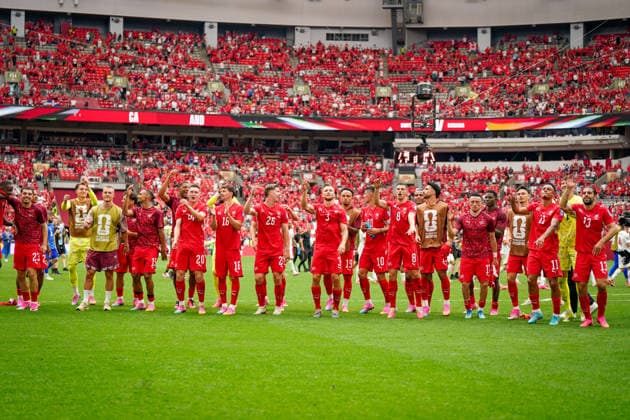 Kanada: Fußball FIFA Weltmeisterschaft 2026 Gruppenphase Schweiz vs Kanada BC Place Stadium (Vancouver, British Columbia): Freude, Emotionen, Jubel nach dem 2:1 Sieg in der Gruppe B *** Canada Soccer 2026 FIFA World Cup Group Stage: Switzerland vs. Canada at BC Place Stadium in Vancouver, British Columbia—Joy, excitement, and celebration following the 2–1 victory in Group B Copyright: xJOERANxSTEINSIEKx
