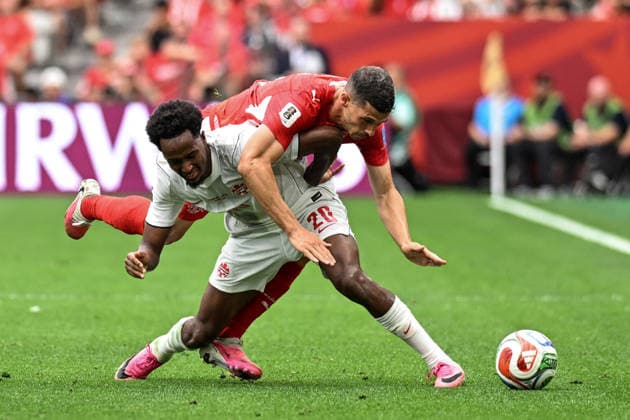 Ali Ahmed of Canada, Switzerland v Canada, Group B football match of the FIFA World Cup, WM, Weltmeisterschaft, Fussball 2026 at BC Place, Vancouver, Canada on Wednesday 24 June 2026. Photo: Andrew Cornaga Vancouver Canada Copyright: xAndrewxCornaga x