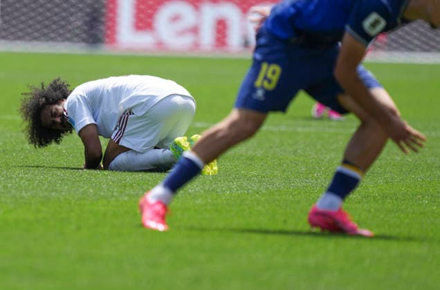 (260625) -- SEATTLE, June 25, 2026 -- Akram Afif of Qatar reacts during the group B match between Bosnia and Herzegovina and Qatar at the 2026 FIFA World Cup, WM, Weltmeisterschaft, Fussball at Seattle Stadium in Seattle, the United States, June 24, 2026. ) (SP)U.S.-SEATTLE-FOOTBALL-FIFA WORLD CUP-GROUP B-BIH VS QAT PengxZiyang 