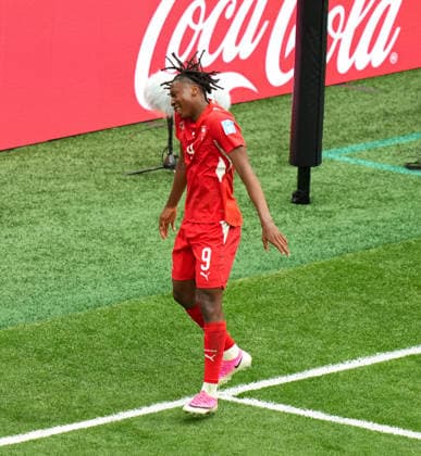 Switzerland v Canada - FIFA World Cup, WM, Weltmeisterschaft, Fussball 2026 - Group B VANCOUVER, CANADA - JUNE 24: Johan Manzambi (9) of Switzerland celebrates after scoring a goal during the FIFA World Cup 2026 Group B match between Switzerland and Canada at BC Place Stadium in Vancouver, Canada, on June 24, 2026. Ercin Erturk Anadolu Vancouver Canada. Editorial use only. Please get in touch for any other usage.  Copyright: x2026xAnadoluxErcinxErturkx