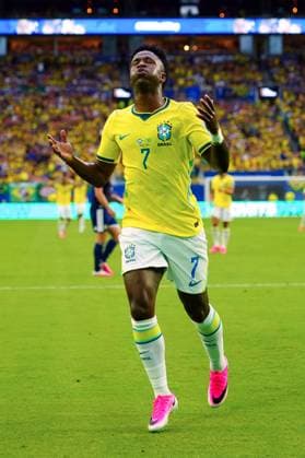 Vinicius Junior of Brazil reacts Scotland v Brazil, 2026 FIFA World Cup, WM, Weltmeisterschaft, Fussball Group C, Football, Miami Stadium, Miami, Florida, USA - 24 Jun 2026Miami Miami Stadium Florida (FL) United States of America EDITORIAL USE ONLY No use with unauthorised audio, video, data, fixture lists, club league logos or live services. Online in-match use limited to 120 images, no video emulation. No use in betting, games or single club league player publications.  Copyright: xJavierxGarcia Shutterstockx 16956030bg