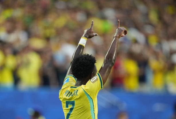 Vinicius Junior (Brazil) scores and celebrates his teams first goal during Scotland and Brazil, Group L FIFA World Cup, WM, Weltmeisterschaft, Fussball 2026, Miami Stadium, Boston, USA on June 24, 2026. Thor Wegner DeFodi Images. (Photo by DeFodi Images) - *** Vinicius Junior of Brazil scores and celebrates his team s first goal during the match between Scotland and Brazil in Group L of the 2026 FIFA World Cup at Miami Stadium in Boston, USA, on June 24, 2026. Photo by DeFodi Images (Thor Wegner)