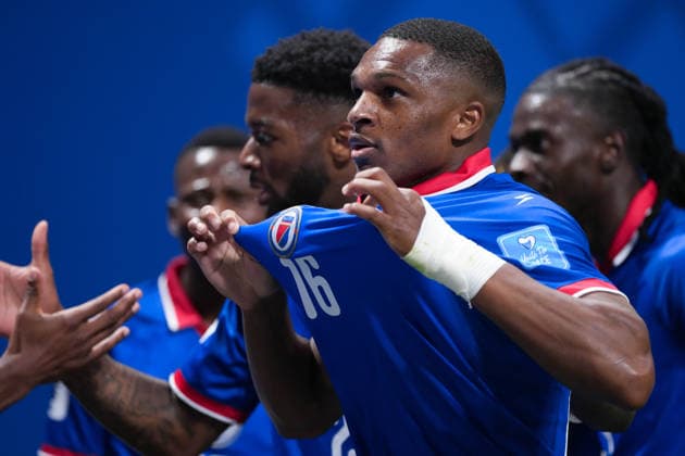 Lenny Joseph of Haiti celebrates after scoring the team s first goal during a FIFA Men’s World Cup 2026 Group Stage football match between Morocco and Haiti at Atlanta Stadium, in Atlanta June 24th 2026 (Photo by Alexandra Fechete SPP)  Copyright: xAlexandraxFechete SPPx Sportspressphoto_SPR175548
