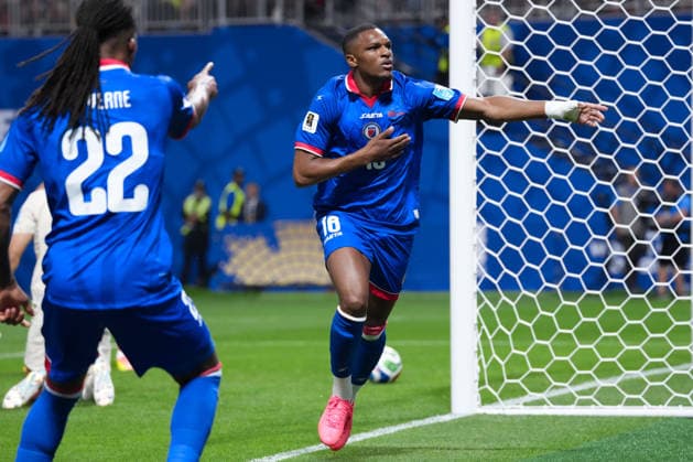 Lenny Joseph of Haiti celebrates after scoring the team s first goal during a FIFA Men’s World Cup 2026 Group Stage football match between Morocco and Haiti at Atlanta Stadium, in Atlanta June 24th 2026 (Photo by Alexandra Fechete SPP)  Copyright: xAlexandraxFechete SPPx Sportspressphoto_SPR175549