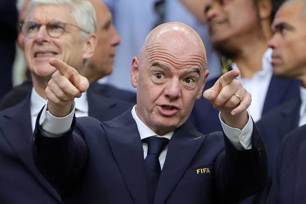 FIFA World Cup, WM, Weltmeisterschaft, Fussball 2026 - Group C - Scotland vs Brazil FIFA President Gianni Infantino gestures as he attends the FIFA World Cup 2026 group stage match Scotland against Brazil, in Miami, Florida, USA, 24 June 2026. MIAMI United States  Copyright: xCRISTOBALxHERRERA-ULASHKEVICHx