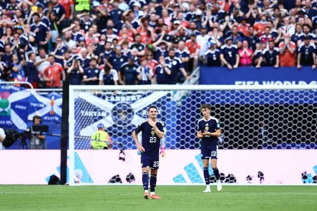 Kenny McLean and Jack Hendry of Scotland dejected Scotland v Brazil, 2026 FIFA World Cup, WM, Weltmeisterschaft, Fussball Group C, Football, Miami Stadium, Miami, Florida, USA - 24 Jun 2026Miami Miami Stadium Florida (FL) United States of America EDITORIAL USE ONLY No use with unauthorised audio, video, data, fixture lists, club league logos or live services. Online in-match use limited to 120 images, no video emulation. No use in betting, games or single club league player publications.  Copyright: xMichaelxZemanek Shutterstockx 16956031bb