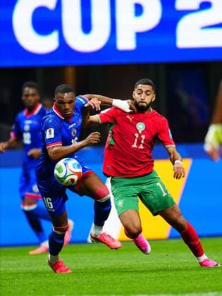 Morocco v Haiti - FIFA World Cup, WM, Weltmeisterschaft, Fussball 2026 - Group C ATLANTA, USA - JUNE 24: Ismael Saibari (11) of Morocco in action against Lenny Joseph of Haiti during 2026 FIFA World Cup First Stage Group C match between Morocco and Haiti at Mercedes-Benz Stadium (Atlanta Stadium) in Atlanta, Georgia, United States on June 24, 2026. Evrim Aydin Anadolu Georgia United States. Editorial use only. Please get in touch for any other usage.  Copyright: x2026xAnadoluxEvrimxAydinx