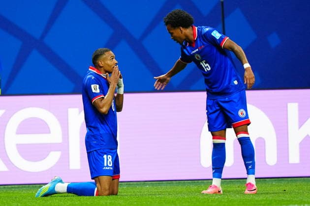 Morocco v Haiti - FIFA World Cup, WM, Weltmeisterschaft, Fussball 2026 - Group C ATLANTA, USA - JUNE 24: Wilson Isidor (L) of Haiti celebrates after scoring a goal during 2026 FIFA World Cup First Stage Group C match between Morocco and Haiti at Mercedes-Benz Stadium (Atlanta Stadium) in Atlanta, Georgia, United States on June 24, 2026. Evrim Aydin Anadolu Georgia United States. Editorial use only. Please get in touch for any other usage.  Copyright: x2026xAnadoluxEvrimxAydinx