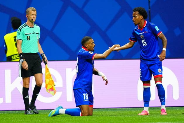 Morocco v Haiti - FIFA World Cup, WM, Weltmeisterschaft, Fussball 2026 - Group C ATLANTA, USA - JUNE 24: Wilson Isidor (L) of Haiti celebrates after scoring a goal during 2026 FIFA World Cup First Stage Group C match between Morocco and Haiti at Mercedes-Benz Stadium (Atlanta Stadium) in Atlanta, Georgia, United States on June 24, 2026. Evrim Aydin Anadolu Georgia United States. Editorial use only. Please get in touch for any other usage.  Copyright: x2026xAnadoluxEvrimxAydinx