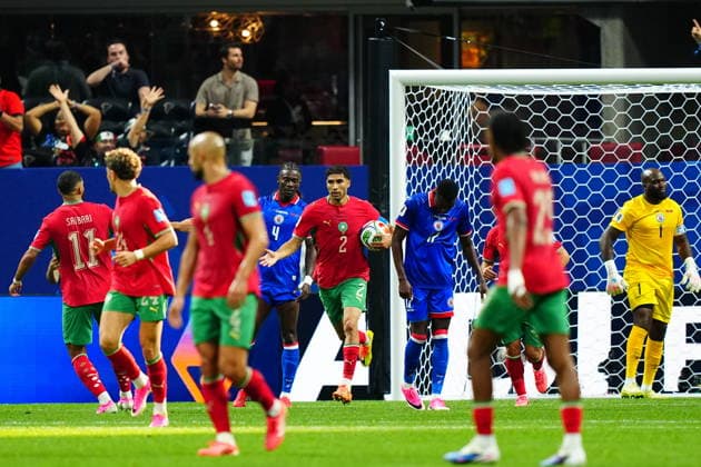 Morocco v Haiti - FIFA World Cup, WM, Weltmeisterschaft, Fussball 2026 - Group C ATLANTA, USA - JUNE 24: Achraf Hakimi of Morocco celebrates after scoring a goal during 2026 FIFA World Cup First Stage Group C match between Morocco and Haiti at Mercedes-Benz Stadium (Atlanta Stadium) in Atlanta, Georgia, United States on June 24, 2026. Evrim Aydin Anadolu Georgia United States. Editorial use only. Please get in touch for any other usage.  Copyright: x2026xAnadoluxEvrimxAydinx