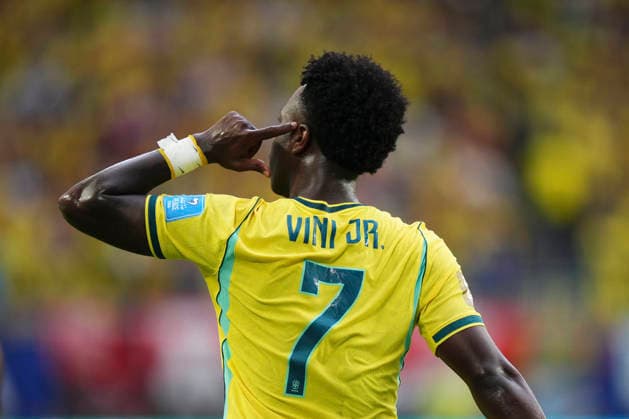 Scotland v Brazil: Group C - FIFA World Cup, WM, Weltmeisterschaft, Fussball 2026 Vinicius Junior of Brazil celebrates after scoring his team s second goal later disallowed by VAR during the FIFA World Cup 2026 Group C match between Scotland and Brazil at Miami Stadium on June 24, 2026 in Miami, United States. Miami Gardens FL United States  Copyright: xJosexBretonx originalFilename:bretonhernandez-scotland260624_npwKm.jpg
