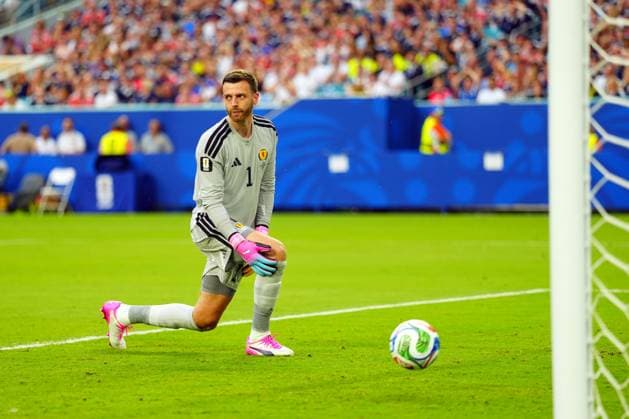Angus Gunn of Scotland dejected after conceding the second goal Scotland v Brazil, 2026 FIFA World Cup, WM, Weltmeisterschaft, Fussball Group C, Football, Miami Stadium, Miami, Florida, USA - 24 Jun 2026Miami Miami Stadium Florida (FL) United States of America EDITORIAL USE ONLY No use with unauthorised audio, video, data, fixture lists, club league logos or live services. Online in-match use limited to 120 images, no video emulation. No use in betting, games or single club league player publications.  Copyright: xJavierxGarcia Shutterstockx 16956030cw