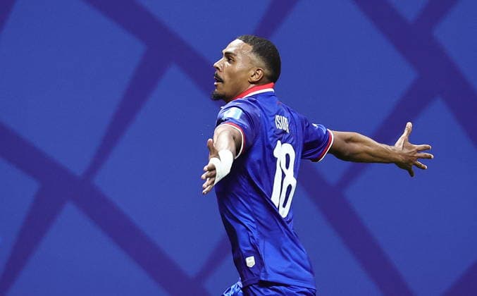 FIFA World Cup, WM, Weltmeisterschaft, Fussball 2026 - Group C - Morocco vs Haiti Wilson Isidor of Haiti celebrates after scoring the 1-2 goal during the FIFA World Cup 2026 group stage match Morocco against Haiti, in Atlanta, Georgia, USA, 24 June 2026. ATLANTA United States  Copyright: xRONALDxWITTEKx