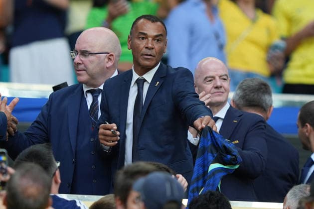 Former Brazilian soccer player Cafu reacts during the FIFA World Cup, WM, Weltmeisterschaft, Fussball 2026 group stage match Scotland against Brazil at Hard Rock Stadium in Miami, United States, 24 June 2026. FIFA World Cup 2026 - Group C - Scotland vs. Brazil !ACHTUNG: NUR REDAKTIONELLE NUTZUNG!  Copyright: xAlbertoxBoalx GR4038 20260624-55020699360_1