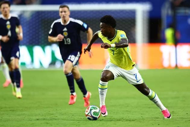 Vinicius Junior of Brazil Scotland v Brazil, 2026 FIFA World Cup, WM, Weltmeisterschaft, Fussball Group C, Football, Miami Stadium, Miami, Florida, USA - 24 Jun 2026Miami Miami Stadium Florida (FL) United States of America EDITORIAL USE ONLY No use with unauthorised audio, video, data, fixture lists, club league logos or live services. Online in-match use limited to 120 images, no video emulation. No use in betting, games or single club league player publications.  Copyright: xMichaelxZemanek Shutterstockx 16956031cd