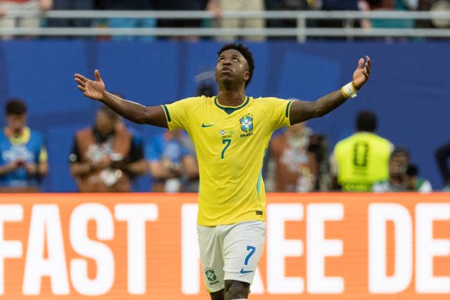 Scotland vs. Brazil MIAMI, FL - 24.06.2026: SCOTLAND VS. BRAZIL - Vinicius Jr during the match between Brazil and Scotland, valid for the group stage of the 2026 FIFA World Cup, WM, Weltmeisterschaft, Fussball held at Hard Rock Stadium, in Miami Gardens, Florida, United States, this Wednesday (24). (Photo: Danilo Fernandes Fotoarena) x2969496x  DaniloxFernandes