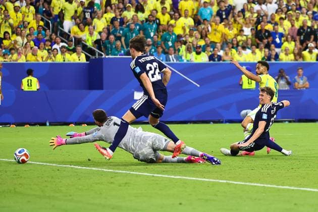 Matheus Cunha scores the third goal for Brazil Scotland v Brazil, 2026 FIFA World Cup, WM, Weltmeisterschaft, Fussball Group C, Football, Miami Stadium, Miami, Florida, USA - 24 Jun 2026Miami Miami Stadium Florida (FL) United States of America EDITORIAL USE ONLY No use with unauthorised audio, video, data, fixture lists, club league logos or live services. Online in-match use limited to 120 images, no video emulation. No use in betting, games or single club league player publications.  Copyright: xMichaelxZemanek Shutterstockx 16956031cg