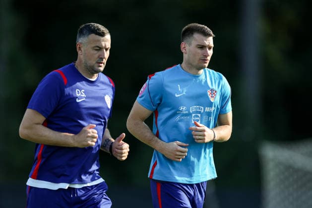 Croatia Training And press conference, PK, Pressekonferenz - FIFA World Cup, WM, Weltmeisterschaft, Fussball 2026 ALEXANDRIA, VIRGINIA - JUNE 24: Danijel Subasic and Dominik Livakovic of Croatia during the training session of Croatian national football team at training centre at Episcopal High School on June 24, 2026 in Alexandria, Virginia.  IgorxKralj PIXSELL