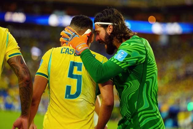 Alisson and Casemiro of Brazil Scotland v Brazil, 2026 FIFA World Cup, WM, Weltmeisterschaft, Fussball Group C, Football, Miami Stadium, Miami, Florida, USA - 24 Jun 2026Miami Miami Stadium Florida (FL) United States of America EDITORIAL USE ONLY No use with unauthorised audio, video, data, fixture lists, club league logos or live services. Online in-match use limited to 120 images, no video emulation. No use in betting, games or single club league player publications.  Copyright: xJavierxGarcia Shutterstockx 16956030dg