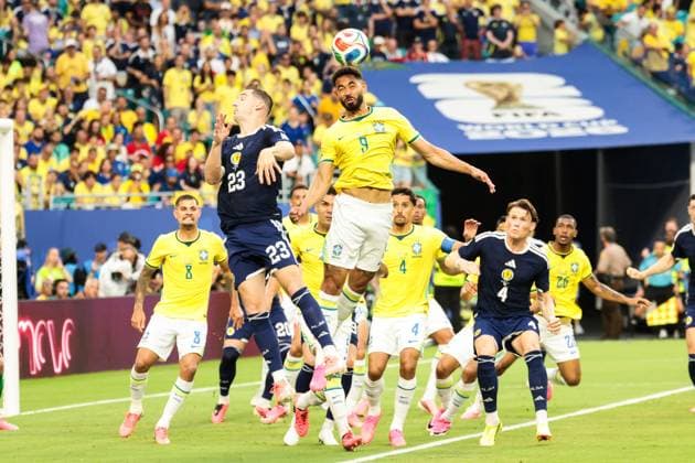 RECORD DATE NOT STATED FIFA World Cup, WM, Weltmeisterschaft, Fussball 2026 - Group C - Scotland v Brazil Matheus Cunha player of Brazil during the match between Scotland and Brazil in the third round of Group C of the 2026 FIFA World Cup group stage at Miami Stadium, in Florida, United States, on Wednesday, June 24, 2026.(Foto: Vanessa Carvalho Brazil Photo Press IMAGO) Sports %G Copyright: xVanessaxCarvalhox