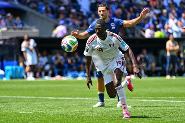 June 24, 2026: Qatar forward Almoez Ali (19) pursues the ball during the FIFA World Cup, WM, Weltmeisterschaft, Fussball match between Bosnia - Herzegovina and Qatar in Seattle, WA.Bosnia - Herzegovina defeated Qatar 3-1. CSM FIFA World Cup 2026: JUN 24 Bosnia - Herzegovina Vs Qatar  - ZUMAc04_ 20260624_zma_c04_016 Copyright: xStevexFaberx