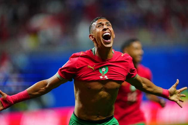 Morocco v Haiti - FIFA World Cup, WM, Weltmeisterschaft, Fussball 2026 - Group C ATLANTA, USA - JUNE 24: Soufiane Rahimi (9) of Morocco celebrates after scoring a goal during 2026 FIFA World Cup First Stage Group C match between Morocco and Haiti at Mercedes-Benz Stadium (Atlanta Stadium) in Atlanta, Georgia, United States on June 24, 2026. Evrim Aydin Anadolu Georgia United States. Editorial use only. Please get in touch for any other usage.  Copyright: x2026xAnadoluxEvrimxAydinx
