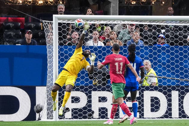 Johnny Placide of Haiti makes a save during a FIFA Men’s World Cup 2026 Group Stage football match between Morocco and Haiti at Atlanta Stadium, in Atlanta June 24th 2026 (Photo by Alexandra Fechete SPP)  Copyright: xAlexandraxFechete SPPx Sportspressphoto_SPR175702