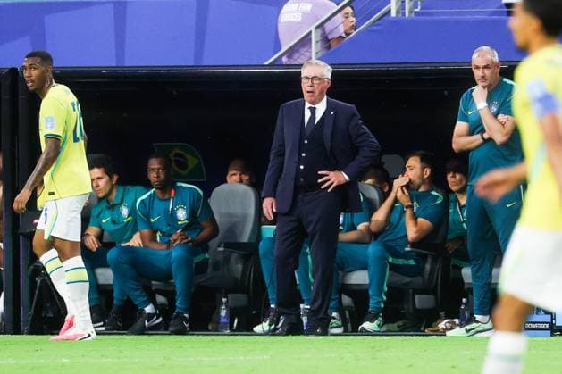 RECORD DATE NOT STATED FIFA World Cup, WM, Weltmeisterschaft, Fussball 2026 - Group C - Scotland v Brazil Carlo Ancelotti coach of Brazil during the match between Scotland and Brazil in the third round of Group C of the 2026 FIFA World Cup group stage at Miami Stadium, in Florida, United States, on Wednesday, June 24, 2026.(Foto: William Volcov Brazil Photo Press IMAGO) Sports Miami FL United States of America Copyright: xWILLIAMxVOLCOVx