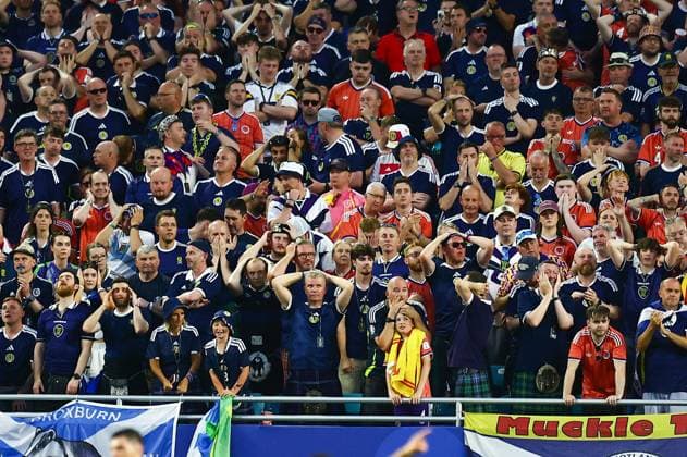 Scotland fans dejected at full time Scotland v Brazil, 2026 FIFA World Cup, WM, Weltmeisterschaft, Fussball Group C, Football, Miami Stadium, Miami, Florida, USA - 24 Jun 2026Miami Miami Stadium Florida (FL) United States of America EDITORIAL USE ONLY No use with unauthorised audio, video, data, fixture lists, club league logos or live services. Online in-match use limited to 120 images, no video emulation. No use in betting, games or single club league player publications.  Copyright: xMichaelxZemanek Shutterstockx 16956031cu