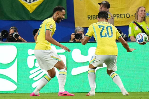 June 24, 2026, Miami Gardens, Florida, United States: Matheus Cunha of Brazil celebrates after scoring his team s third goal during the FIFA World Cup, WM, Weltmeisterschaft, Fussball 2026 Group C match between Scotland and Brazil at Miami Stadium on June 24, 2026 in Miami, United States. Miami Gardens United States - ZUMAa181 20260624_zaa_a181_141 Copyright: xJosexBretonx