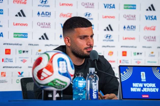 FIFA Fussball Weltmeisterschaft 2026, Gruppe E, Spiel 3, Ecuador vs Deutschand, 24.06.2026, Metlife-Stadion in New Jersey Pressekonferenz vor dem Spiel mit Julian Nagelsmann (Deutschland) und Deniz Undav (Deutschland) *** 2026 FIFA World Cup, Group E, Match 3, Ecuador vs. Germany, June 24, 2026, MetLife Stadium in New Jersey. Pre-match press conference with Julian Nagelsmann (Germany) and Deniz Undav (Germany) Copyright: xBahhoxKarax