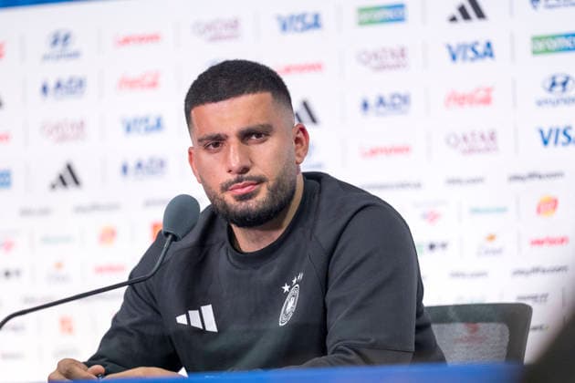 FIFA World Cup, WM, Weltmeisterschaft, Fussball 2026: Deniz Undav (Germany, 26) bei der Pressekonferenz vor dem dritten WM-Gruppenspiel Ecuador - Deutschland in New York New Jersey Stadium in East Rutherford, New Jersey, USA. 24.06.2026 *** 2026 FIFA World Cup: Deniz Undav of Germany, age 26, at the press conference ahead of the third World Cup group stage match between Ecuador and Germany at New Jersey Stadium in East Rutherford, New Jersey, USA, on June 24, 2026 Copyright: HMBxMedia xMarcoxBader