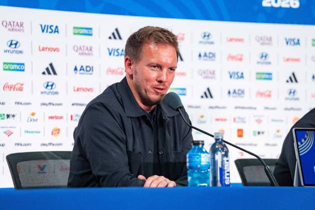 FIFA Fussball Weltmeisterschaft 2026, Gruppe E, Spiel 3, Ecuador vs Deutschand, 24.06.2026, Metlife-Stadion in New Jersey Pressekonferenz vor dem Spiel mit Julian Nagelsmann (Deutschland) und Deniz Undav (Deutschland) *** 2026 FIFA World Cup, Group E, Match 3, Ecuador vs. Germany, June 24, 2026, MetLife Stadium in New Jersey. Pre-match press conference with Julian Nagelsmann (Germany) and Deniz Undav (Germany) Copyright: xBahhoxKarax