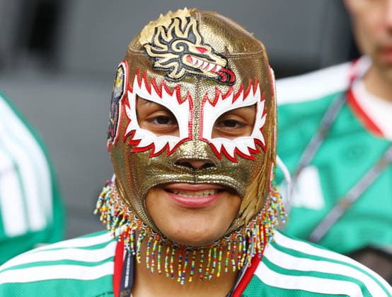 A fan of Mexico shows his support before the start of a FIFA World Cup, WM, Weltmeisterschaft, Fussball match against Czechia at Mexico City Stadium in Mexico City, Mexico, on Wednesday, June 24, 2026.  MEX20260624803 CHRISTIANxBRUNSKILL