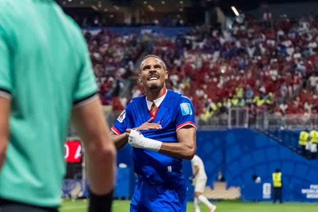 June 24, 2026, Atlanta, Georgia, USA: Haiti forward Wilson Isidor (18) celebrates after scoring a goal against Morocco during their World Cup: First Stage Group C match at Atlanta Stadium in ATLANTA, Georgia. Morocco wins the match, 4:2. Atlanta USA - ZUMAa161 20260624_aaa_a161_025 Copyright: xWalterxArcex xGMGx