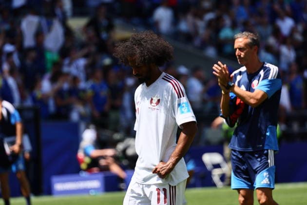 Bosnia and Herzegovina v Qatar - FIFA World Cup, WM, Weltmeisterschaft, Fussball 2026 - Group B SEATTLE, USA - JUNE 24: Akram Afif (11) of Qatar reacts after losing the 2026 FIFA World Cup First Stage Group B match between Bosnia and Herzegovina and Qatar at Lumen Field (Seattle Stadium) in Seattle, Washington, United States on June 24, 2026. Samah Zidan Anadolu Washington United States. Editorial use only. Please get in touch for any other usage.  Copyright: x2026xAnadoluxSamahxZidanx