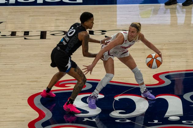 WASHINGTON, DC - JUNE 24: during a WNBA, Basketball Damen, USA game between the Washington Mystics and the Minnesota Lynx on June 24, 2026 at CareFirst Arena in Washington, DC. (Photo by Ben Hsu Icon Sportswire) WNBA: JUN 24 Minnesota Lynx at Washington Mystics EDITORIAL USE ONLY Icon224260624068