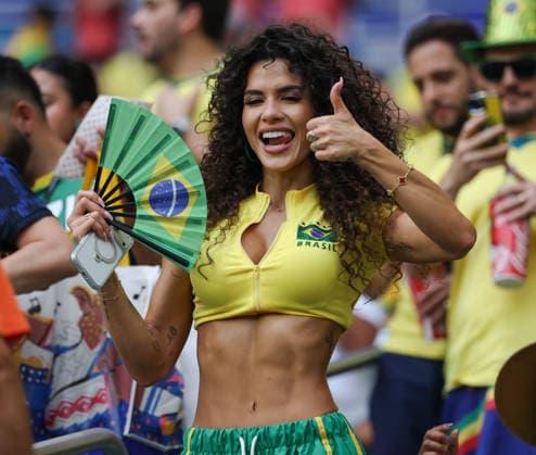 June 24, 2026: A Brazil soccer fan prior to the start of the FIFA World Cup, WM, Weltmeisterschaft, Fussball soccer match between Scotland and Brazil at Miami Stadium in Miami,FL. CSM Miami U.S.A - ZUMAc04_ 20260624_zma_c04_041 Copyright: xKylexOkitax