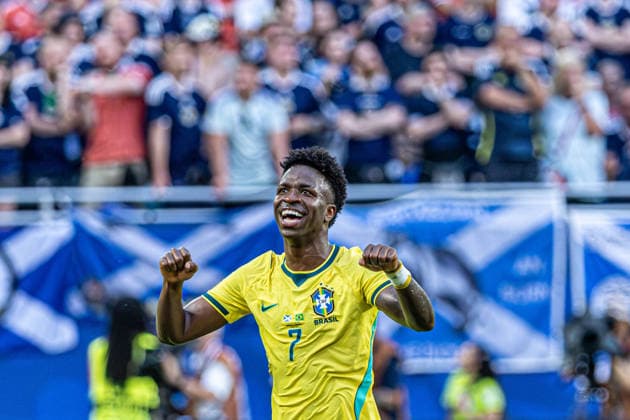 Scotland vs. Brazil MIAMI, FL - 24.06.2026: SCOTLAND VS. BRAZIL - Vinicius Jr during the match between Brazil and Scotland, valid for the group stage of the 2026 FIFA World Cup, WM, Weltmeisterschaft, Fussball held at Hard Rock Stadium, in Miami Gardens, Florida, United States, this Wednesday (24). (Photo: Danilo Fernandes Fotoarena) x2969680x  DaniloxFernandes