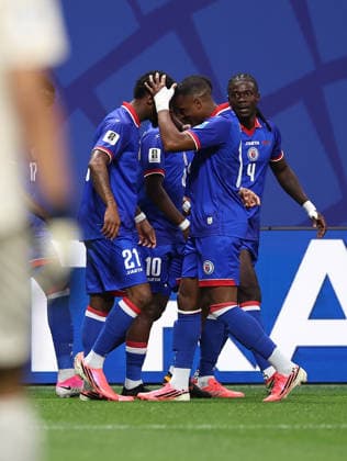 (260625) -- ATLANTA, June 25, 2026 -- Players of Haiti celebrtate Morocco s own goal during the group C match between Morocco and Haiti at the 2026 FIFA World Cup, WM, Weltmeisterschaft, Fussball at Atlanta Stadium in Atlanta, the United States, June 24, 2026. ) (SP)U.S.-ATLANTA-FOOTBALL-FIFA WORLD CUP-GROUP C-MAR VS HTI WangxKaiyan 
