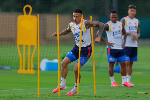 FIFA World Cup, WM, Weltmeisterschaft, Fussball 2026 - Colombia training session in Guadalajara Kevin Castano of Colombia takes part in a training session in preparation for the FIFA World Cup 2026 match Colombia against Portugal in Guadalajara, Mexico, 24 June 2026. GUADALAJARA Mexico  Copyright: xFRANCISCOxGUASCOx