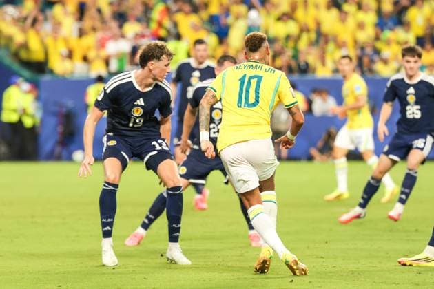 RECORD DATE NOT STATED FIFA World Cup, WM, Weltmeisterschaft, Fussball 2026 - Group C - Scotland v Brazil Neymar Jr. player of Brazil during the match between Scotland and Brazil in the third round of Group C of the 2026 FIFA World Cup group stage at Miami Stadium, in Florida, United States, on Wednesday, June 24, 2026.(Foto: Vanessa Carvalho Brazil Photo Press IMAGO) Sports Copyright: xVanessaxCarvalhox