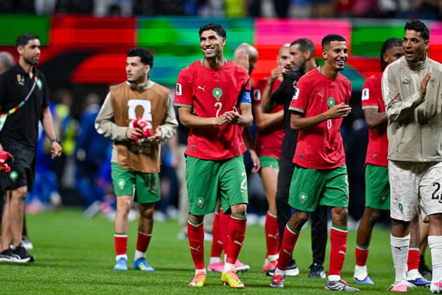 ATLANTA, GA - JUNE 24: Achraf Hakimi 2 of Morocco acknowledges the fans following the conclusion of the FIFA World Cup, WM, Weltmeisterschaft, Fussball 2026 Group C match between Morocco and Haiti on June 24th, 2026 at Atlanta Stadium in Atlanta, GA. (Photo by Rich von Biberstein Icon Sportswire) SOCCER: JUN 24 FIFA World Cup 26 Group C - Morocco vs Haiti EDITORIAL USE ONLY Icon260624073
