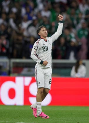 Czechia v Mexico - FIFA World Cup, WM, Weltmeisterschaft, Fussball 2026 - Group A MEXICO CITY, MEXICO - JUNE 24: Mateo Chavez (20) of Mexico celebrates after scoring a goal during 2026 FIFA World Cup First Stage Group A match between Czechia and Mexico at Estadio Azteca (Mexico Stadium) in Mexico City, Mexico on June 24, 2026. Luciano Gonzalez Anadolu Mexico City Mexico. Editorial use only. Please get in touch for any other usage.  Copyright: x2026xAnadoluxLucianoxGonzalezx