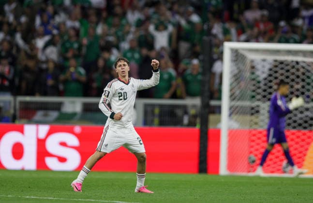 Czechia v Mexico - FIFA World Cup, WM, Weltmeisterschaft, Fussball 2026 - Group A MEXICO CITY, MEXICO - JUNE 24: Mateo Chavez (20) of Mexico celebrates after scoring a goal during 2026 FIFA World Cup First Stage Group A match between Czechia and Mexico at Estadio Azteca (Mexico Stadium) in Mexico City, Mexico on June 24, 2026. Luciano Gonzalez Anadolu Mexico City Mexico. Editorial use only. Please get in touch for any other usage.  Copyright: x2026xAnadoluxLucianoxGonzalezx