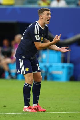 FIFA World Cup, WM, Weltmeisterschaft, Fussball 2026: Scotland v Brazil MIAMI, USA - 24th June 2026: Lewis Ferguson of Scotland reacts during the FIFA World Cup 2026 Group C match between Scotland and Brazil at Miami Stadium Miami Miami Stadium United States of America Copyright: xCraigxMercerx xPeakxActionxPhotosx