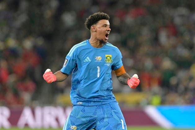 FIFA World Cup, WM, Weltmeisterschaft, Fussball 2026 - Group A - South Africa vs South Korea Ronwen Williams, goalkeeper of South Africa, celebrates a goal by Thapelo Maseko during the FIFA World Cup 2026 group stage match South Africa against South Korea in Monterrey, Mexico, 24 June 2026. Monterrey Mexico  Copyright: xMIGUELxSIERRAx